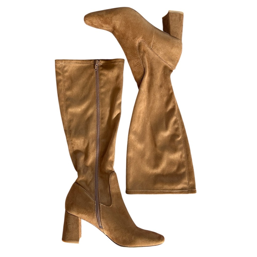 Nordstrom Rack | Women’s Cognac Brown Faux Suede Side Zip Knee High Boots Sz 7.5